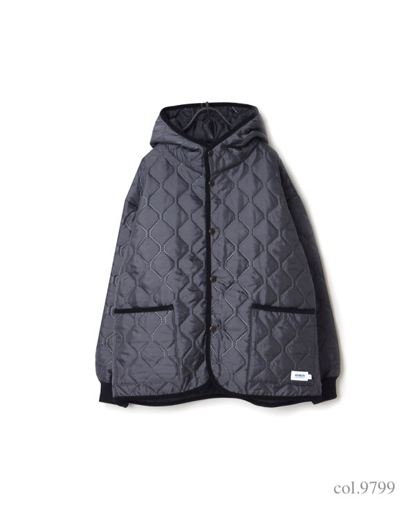 NAM2153PP (ジャケット) POLY×POLY HEAT QUILT OVERSIZED HOODED JACKET WITH RIBBED CUFF