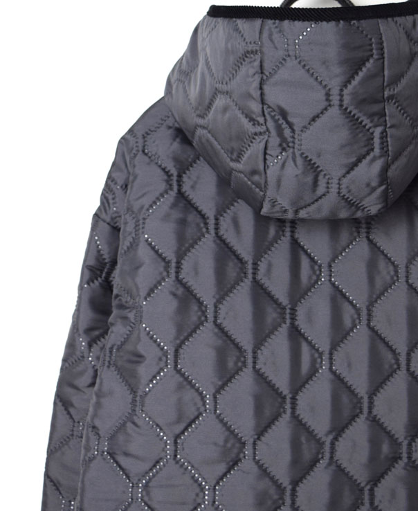 NAM2153PP (ジャケット) POLY×POLY HEAT QUILT OVERSIZED HOODED JACKET WITH RIBBED CUFF