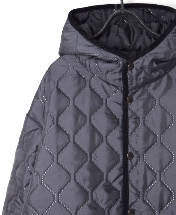 NAM2153PP (ジャケット) POLY×POLY HEAT QUILT OVERSIZED HOODED JACKET WITH RIBBED CUFF