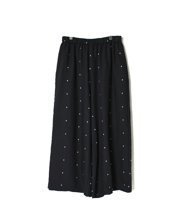 INMDS21715 BOILED WOOL JACQUARD DOT EASY PANTS WITH HAND STITCH