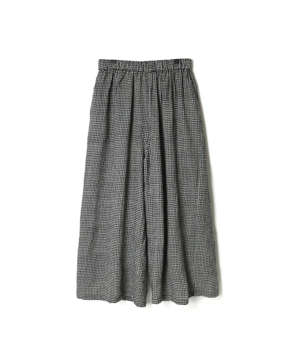 NMDS21535 BOILED WOOL GINGHAM CHECK EASY PANTS