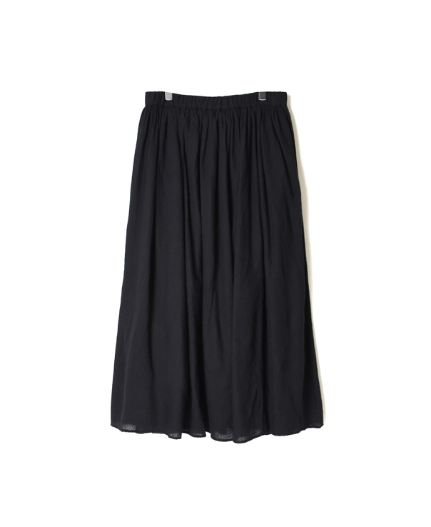 NMDS21524 BOILED WOOL PLAIN GATHERED SKIRT WITH LINING