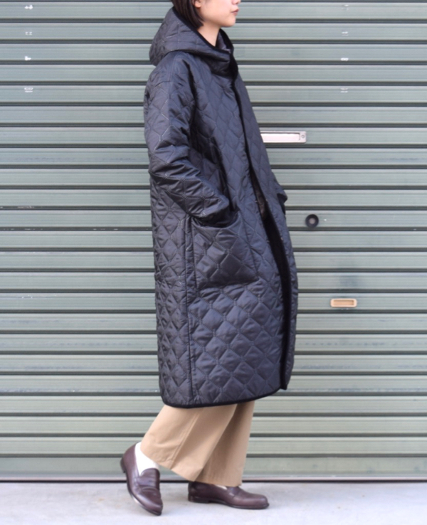 NAM2154PP (コート) POLY×POLY HEAT QUILT OVERSIZED HOODED COAT WITH RIBBED CUFF
