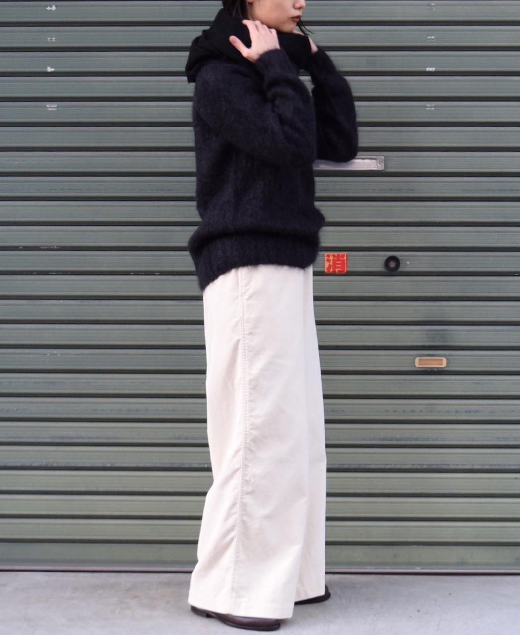 NSL17601 (ストール) MELANGE BOILED WOOL PLAIN STOLE