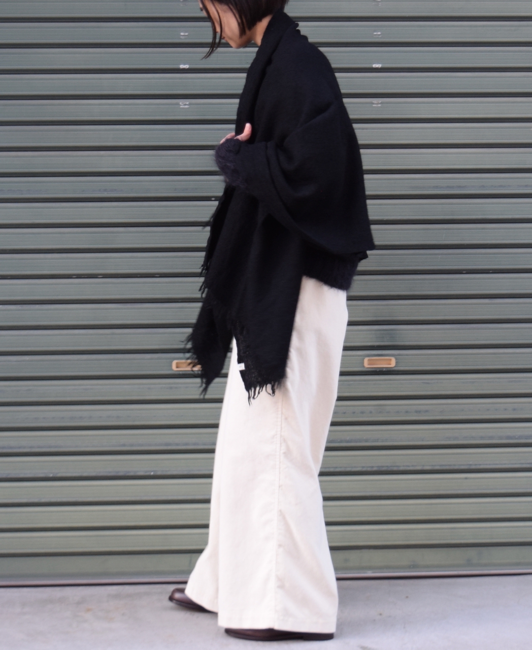NSL17601 (ストール) MELANGE BOILED WOOL PLAIN STOLE