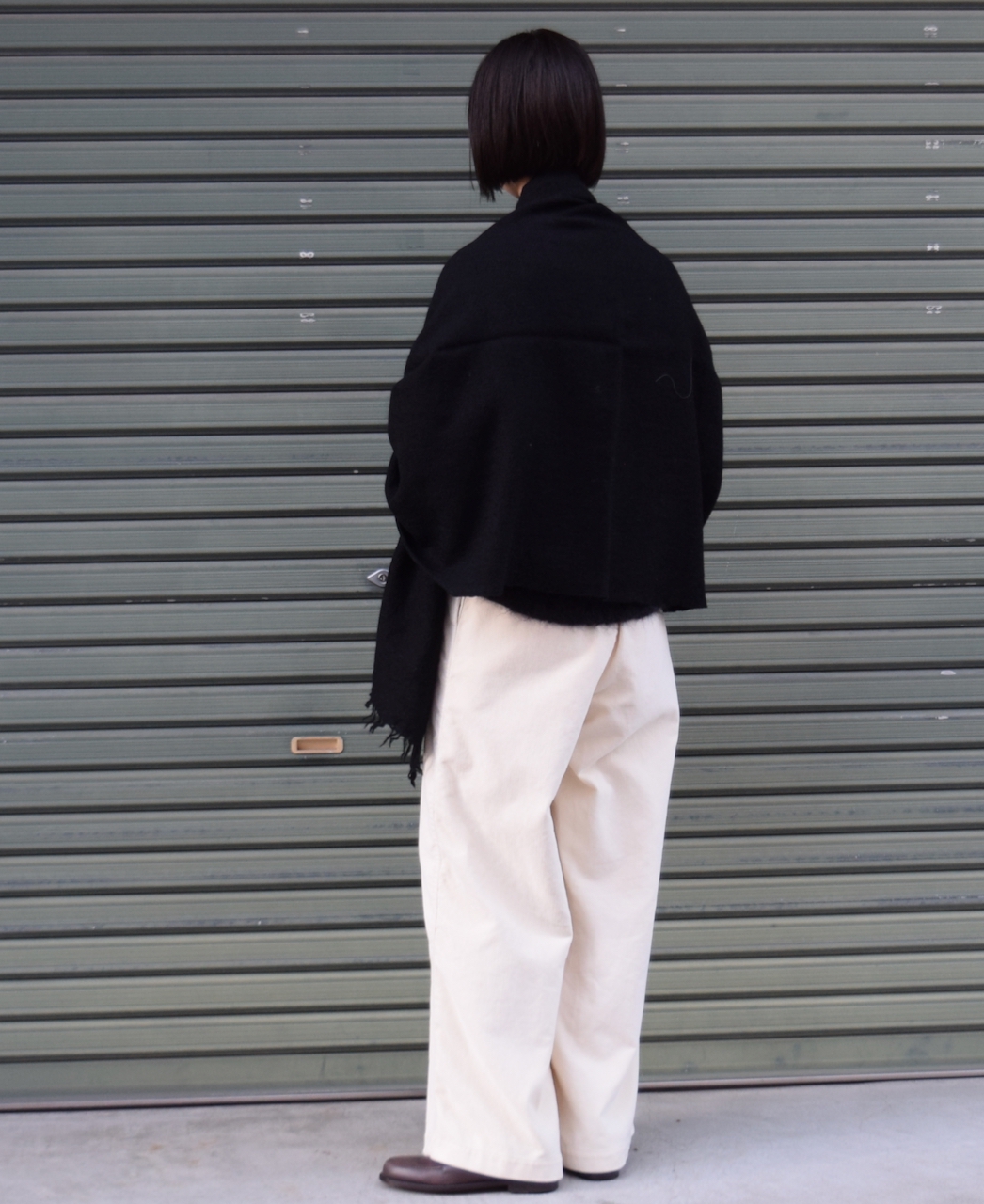 NSL17601 (ストール) MELANGE BOILED WOOL PLAIN STOLE