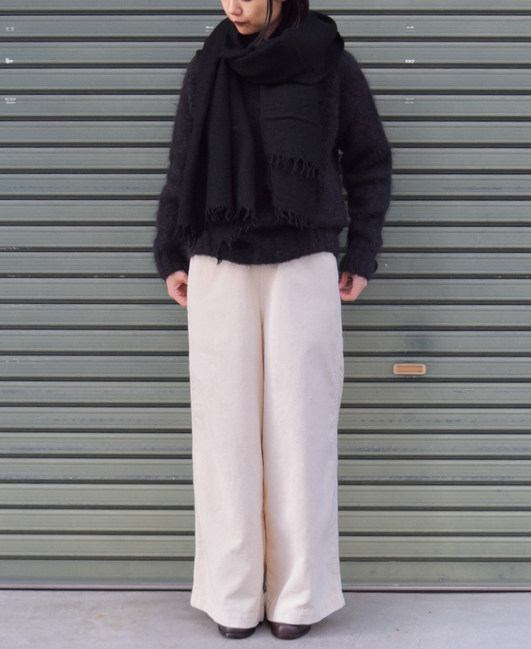 NSL17601 (ストール) MELANGE BOILED WOOL PLAIN STOLE