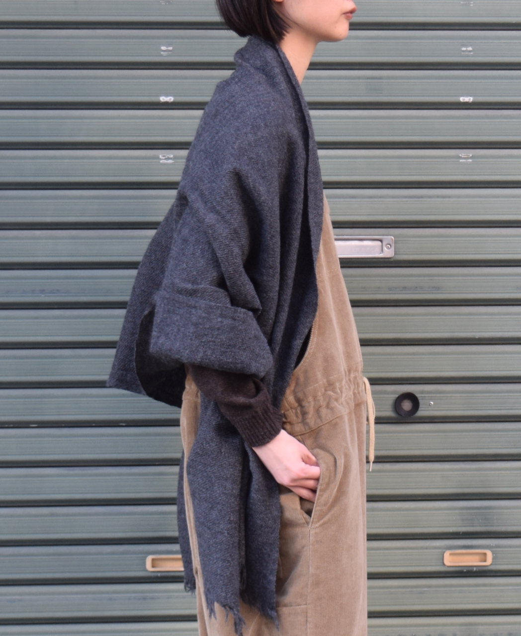 NSL17601 (ストール) MELANGE BOILED WOOL PLAIN STOLE