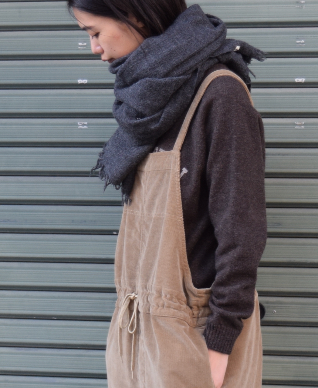 NSL17601 (ストール) MELANGE BOILED WOOL PLAIN STOLE