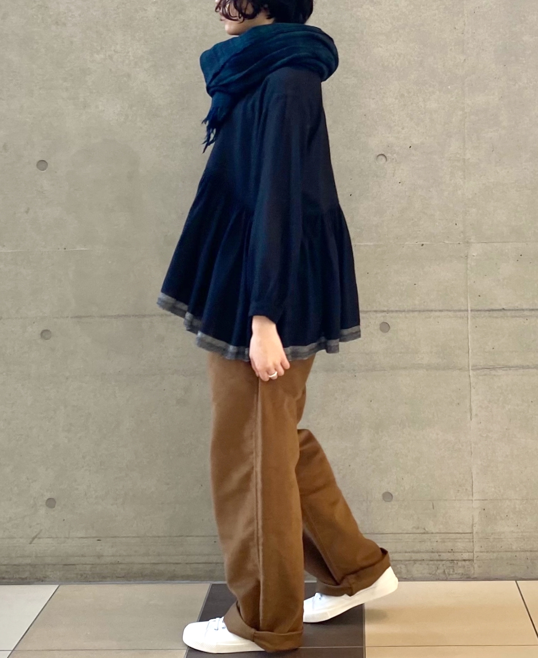 NSL21501 (ストール) BOILED WOOL 2TONE CHECK STOLE