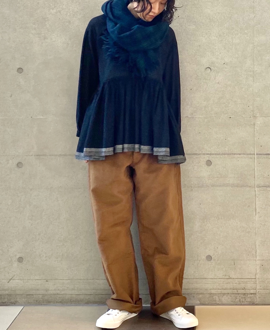 NSL21501 (ストール) BOILED WOOL 2TONE CHECK STOLE