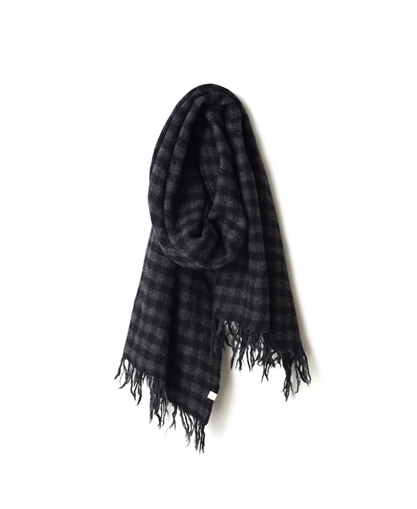 NSL19502 (ストール) WOOL BOILED SMALL GINGHAM CHECK STOLE