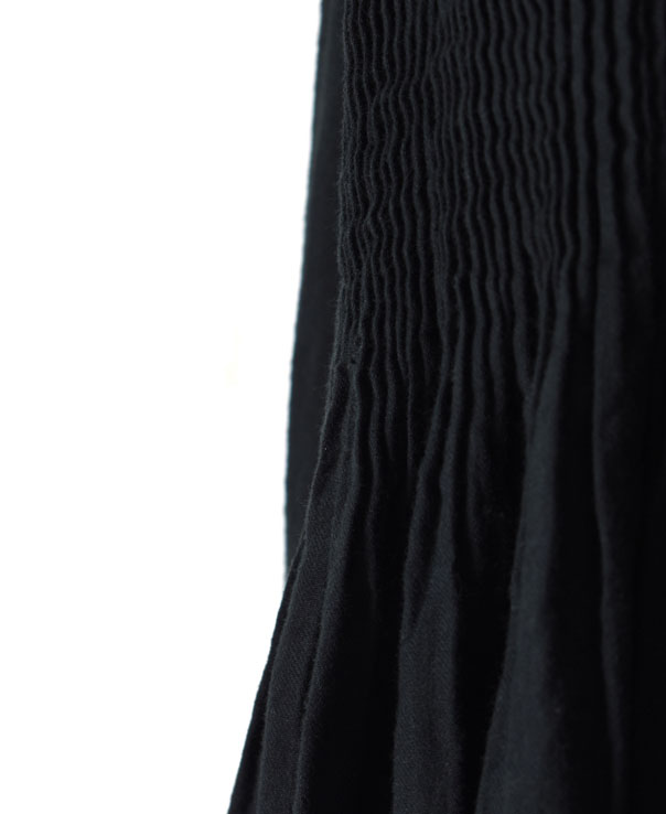 INMDS21754 TWILL COTTON KHADI CREW-NECK DRESS WITH MINI PINTUCK