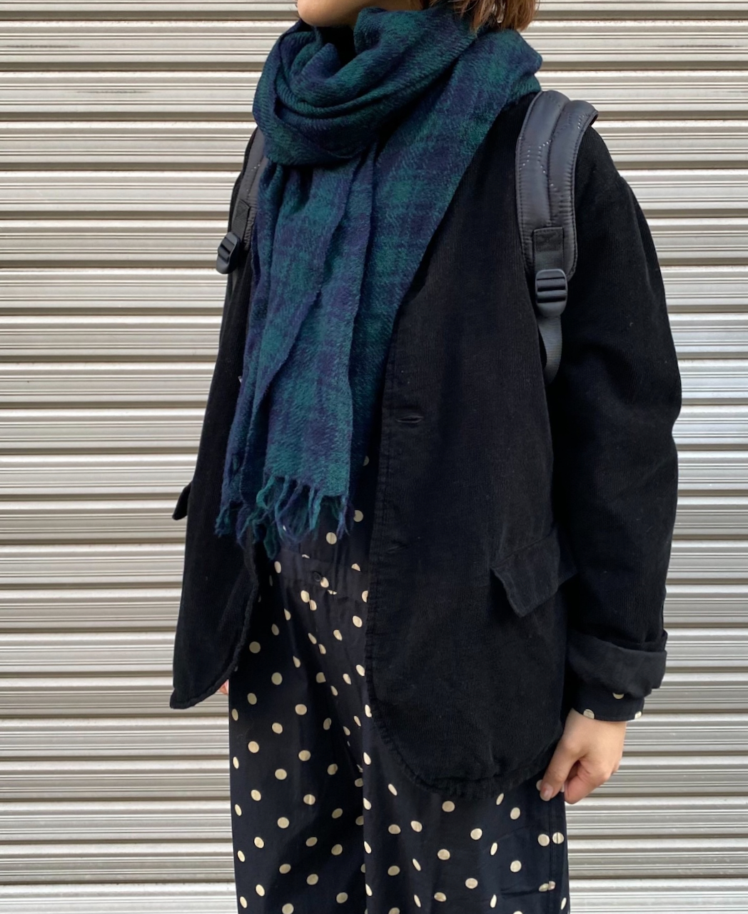 NSL21501 (ストール) BOILED WOOL 2TONE CHECK STOLE