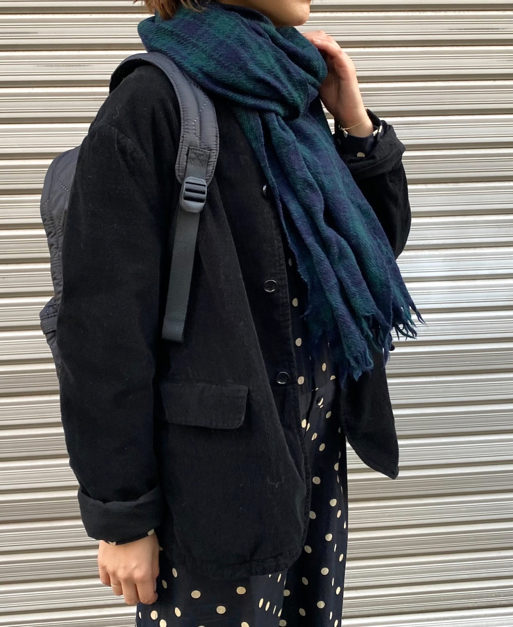 NSL21501 (ストール) BOILED WOOL 2TONE CHECK STOLE
