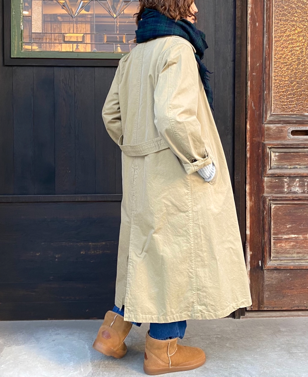 NSL21501 (ストール) BOILED WOOL 2TONE CHECK STOLE