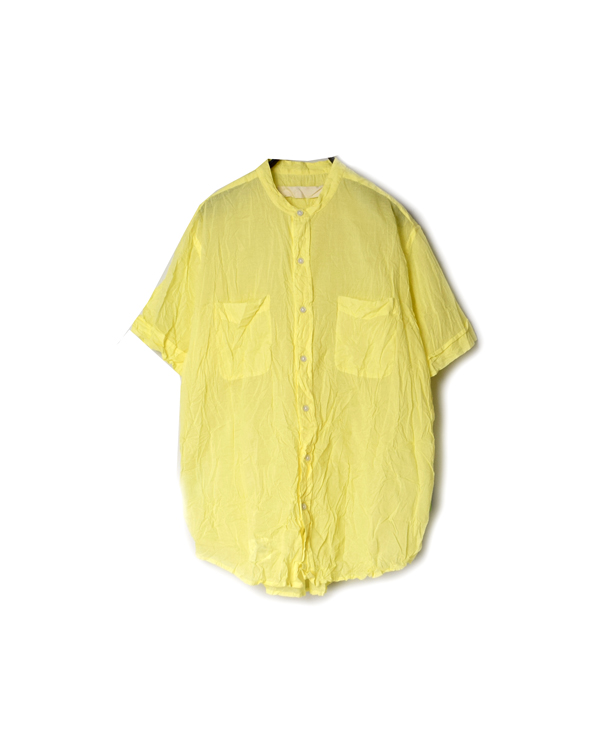 NVL2001VW 80’S ORGANIC VOILE BANDED COLLAR S/SL OVERSIZED SHIRT