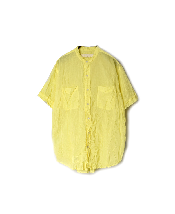 NVL2001VW 80’S ORGANIC VOILE BANDED COLLAR S/SL OVERSIZED SHIRT