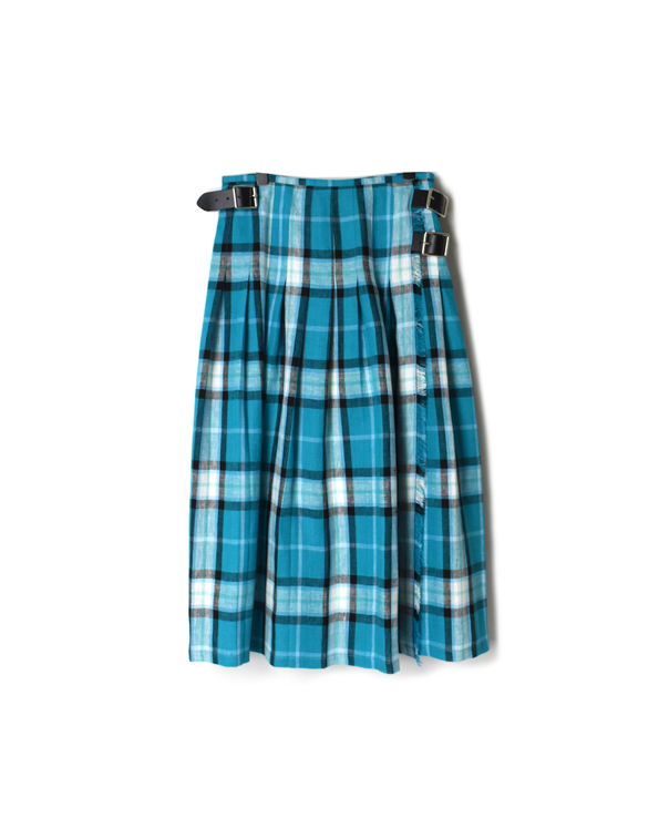 NOD0901 IRISH LINEN LOW WAIST PLEATS WRAP SKIRT