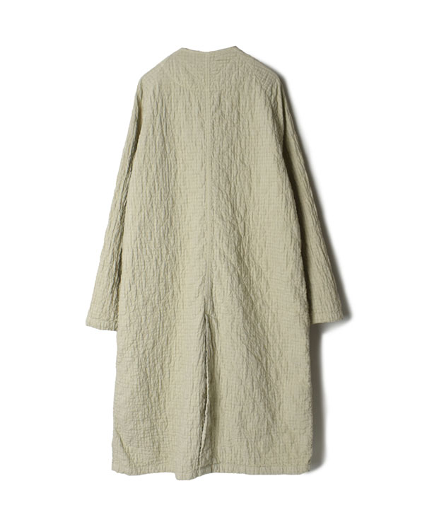 NMDS22101D (コート) QUILTED ORGANIC VOILE BIG CHECK (OVER DYE) RAGLAN COAT