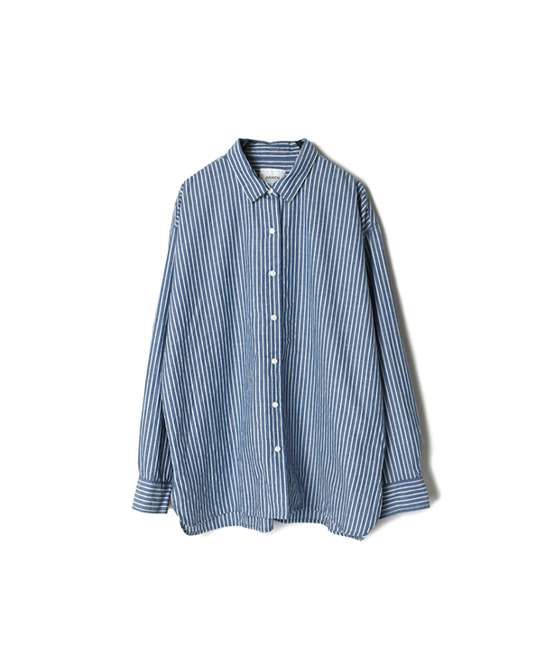 INAM1901SW POWER LOOM STRIPE UTILITY REGULAR COLLAR SHIRTS