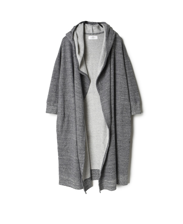 GNSL22011 PLAIN SWEAT 3/4SL HOODED CARDIGAN