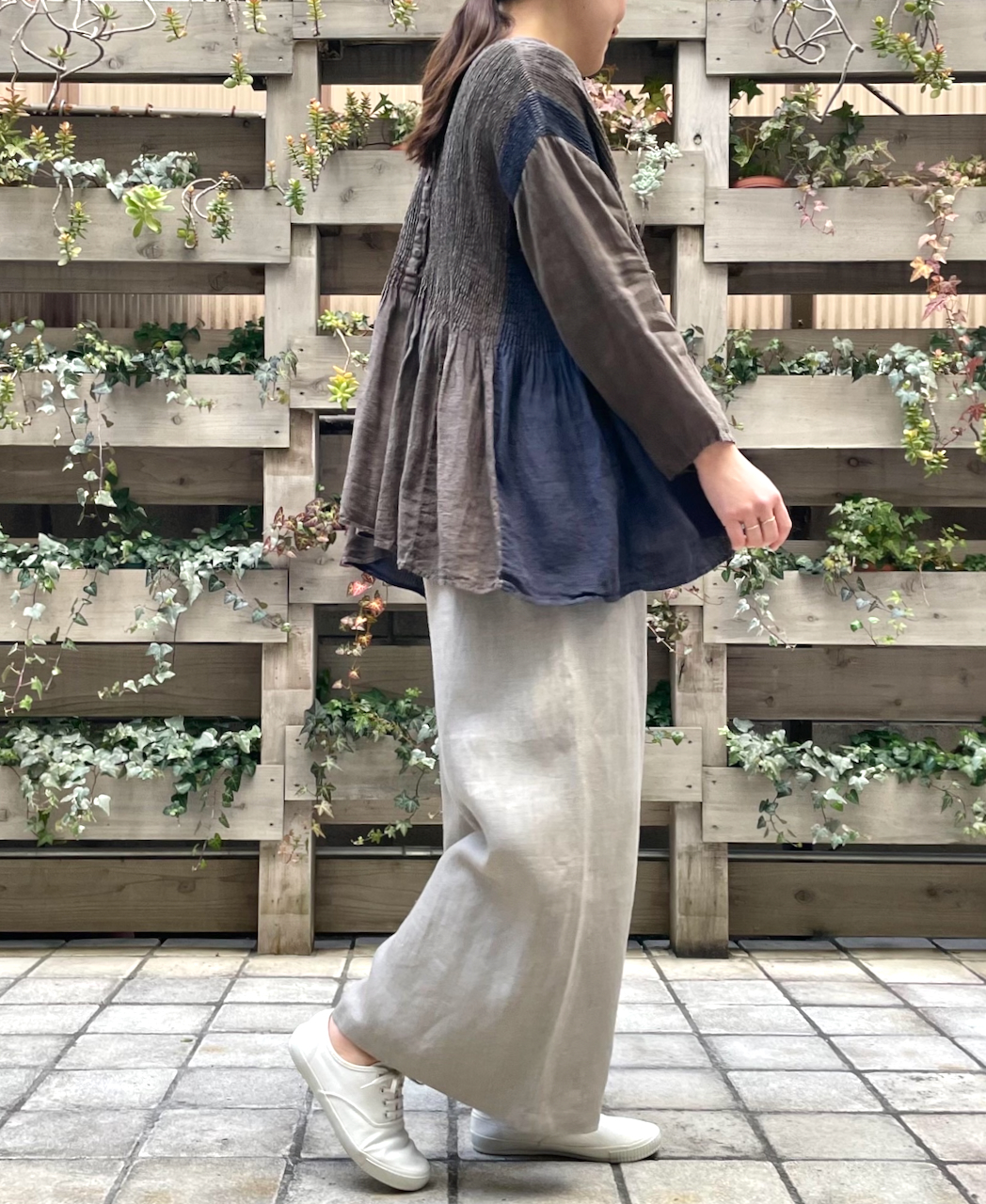 GNMDS2062LT (パンツ) LINEN TWILL WIDE EASY PANTS