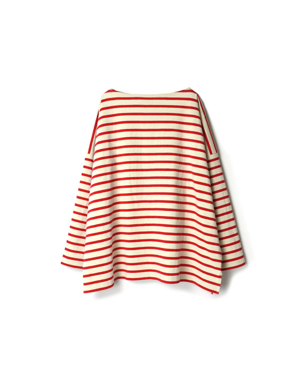 NLA2201 (カットソー) REGULAR STRIPE L/SL BOAT-NECK OVERSIZED BASQUE SHIRT