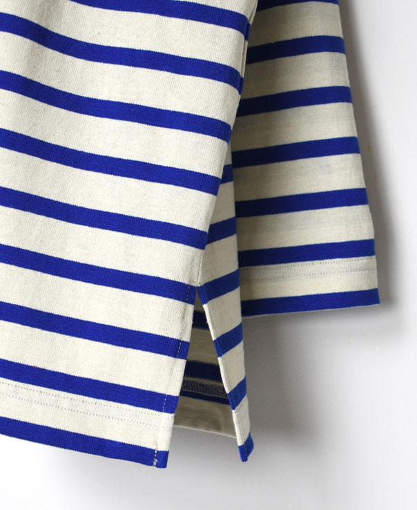 NLA2201 (カットソー) REGULAR STRIPE L/SL BOAT-NECK OVERSIZED BASQUE SHIRT