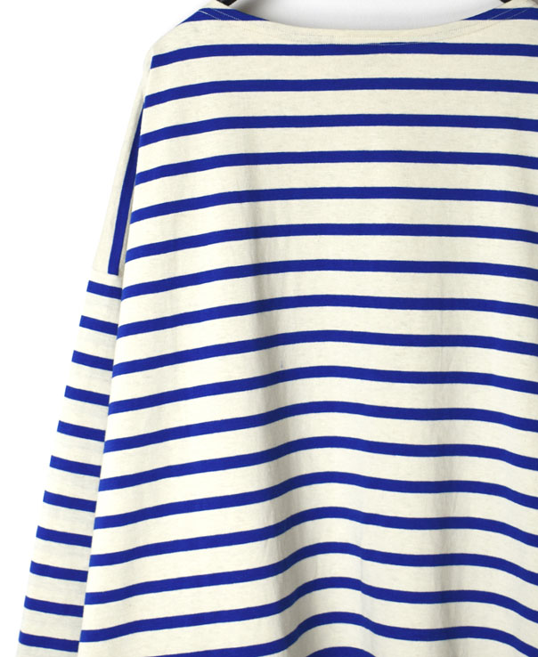 NLA2201 (カットソー) REGULAR STRIPE L/SL BOAT-NECK OVERSIZED BASQUE SHIRT