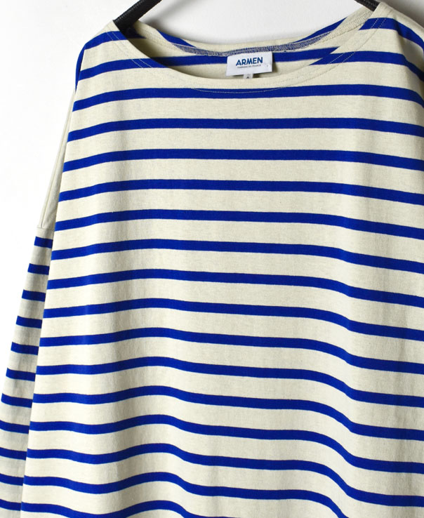 NLA2201 (カットソー) REGULAR STRIPE L/SL BOAT-NECK OVERSIZED BASQUE SHIRT