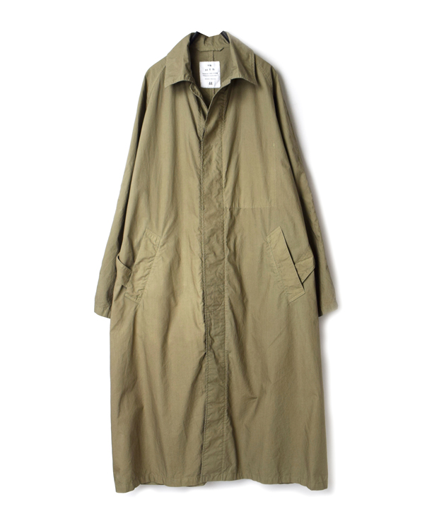 NHT2011VC COTTON PLAIN OVERDYE BALMACAAN COAT WITH BELT