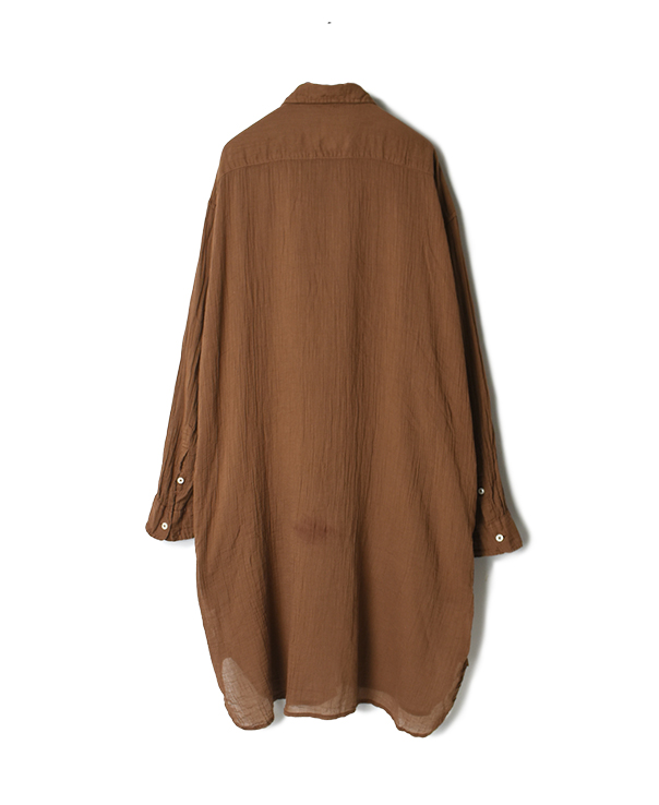 INAM2001GD (ロングシャツ) SINGLE GAUZE OVERDYED UTILITY REGULAR COLLAR LONG SHIRTS