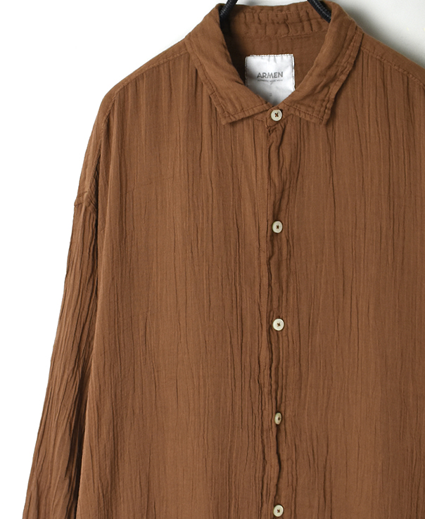 INAM2001GD (ロングシャツ) SINGLE GAUZE OVERDYED UTILITY REGULAR COLLAR LONG SHIRTS