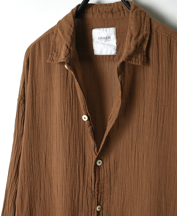 INAM2001GD (ロングシャツ) SINGLE GAUZE OVERDYED UTILITY REGULAR COLLAR LONG SHIRTS