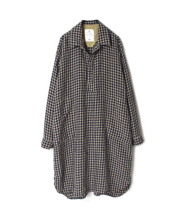 LNHT2241LC LINEN CHECK LONG SHIRT