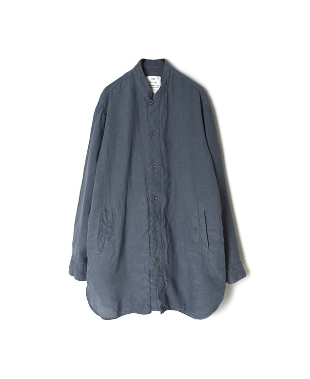 LNHT2021L LINEN PLAIN STAND COLLAR SHIRTS