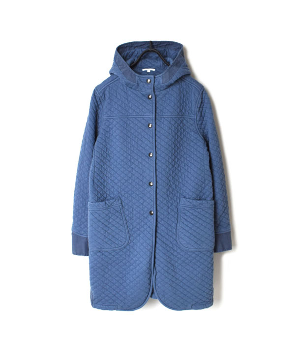 NAM2102 COTTON QUILT MID-LENGTH HOODED COAT