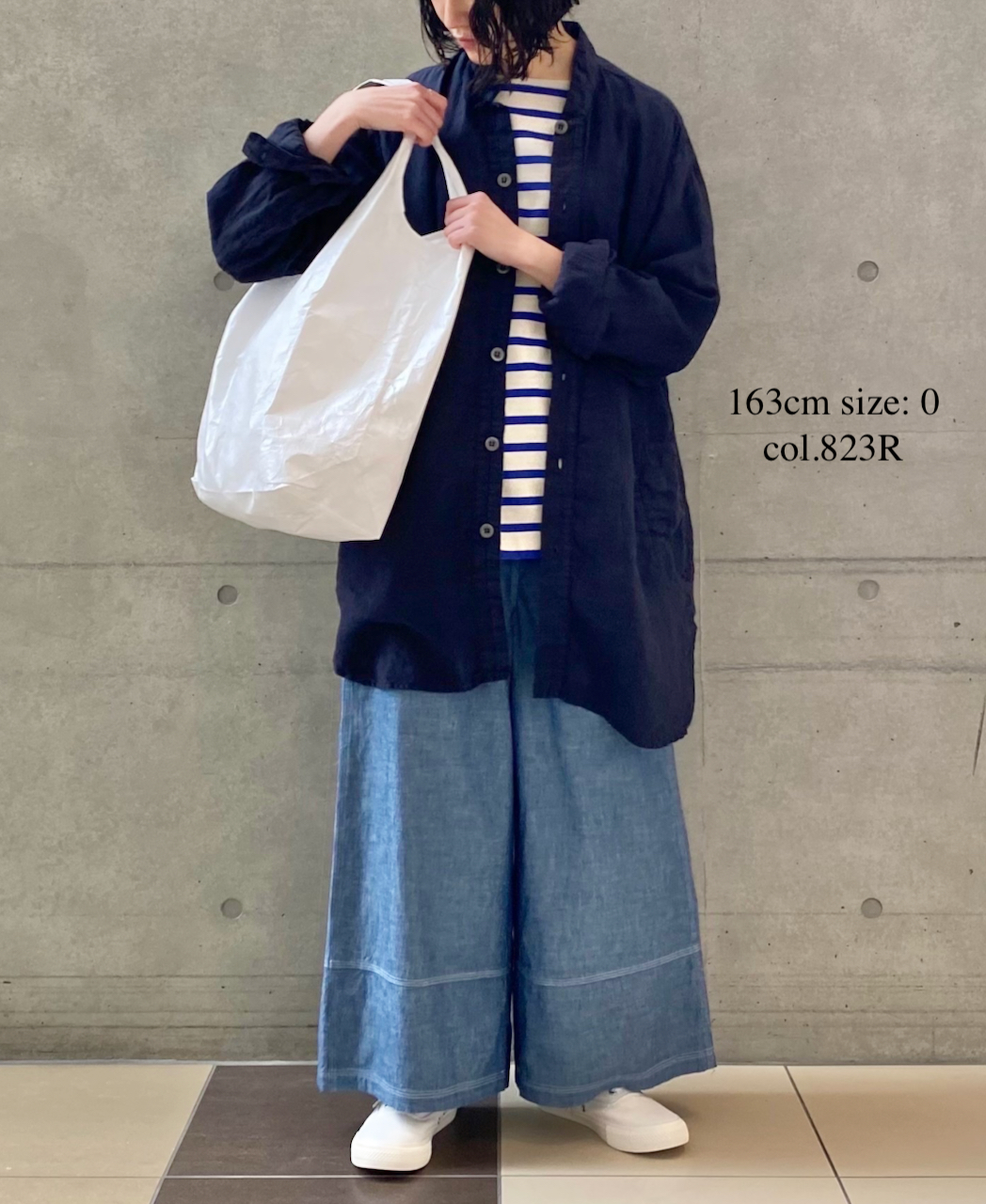 NLA2201 (カットソー) REGULAR STRIPE L/SL BOAT-NECK OVERSIZED BASQUE SHIRT