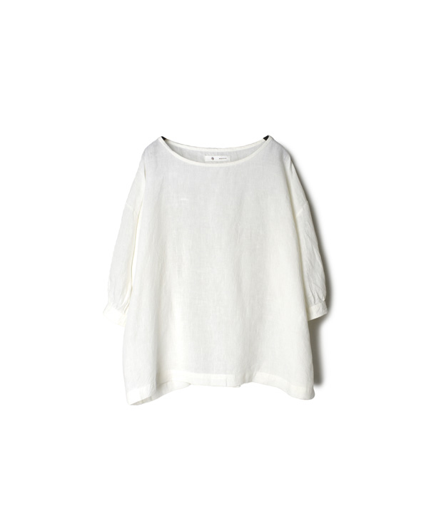 INSL22201 (ブラウス) 60’S POWER LOOM LINEN PLAIN BOAT NECK PULLOVER