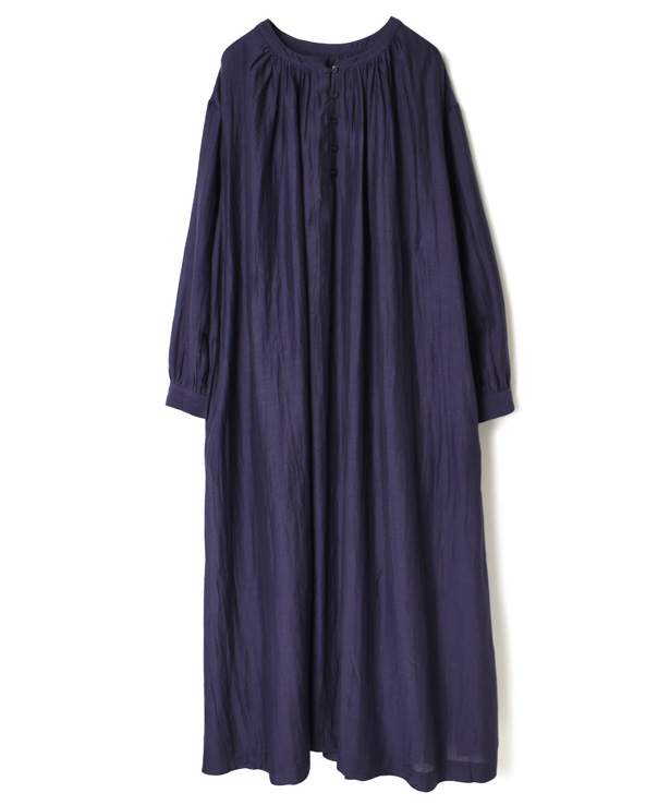 NSL22084 COTTON SILK PLAIN GATHERED MAXI DRESS