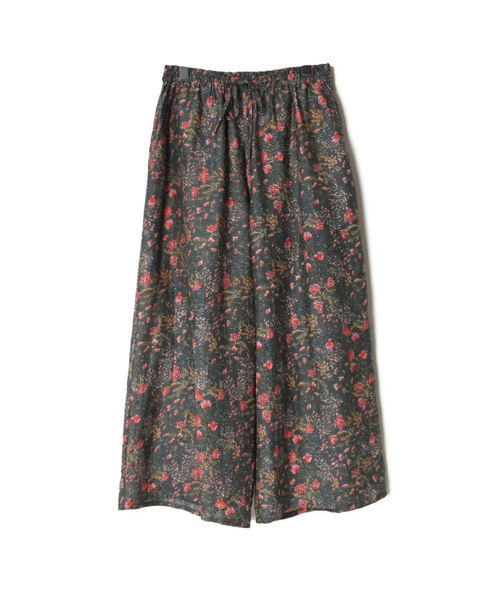 NSL22066 COTTON SILK FLOWER WIDE EASY PANTS