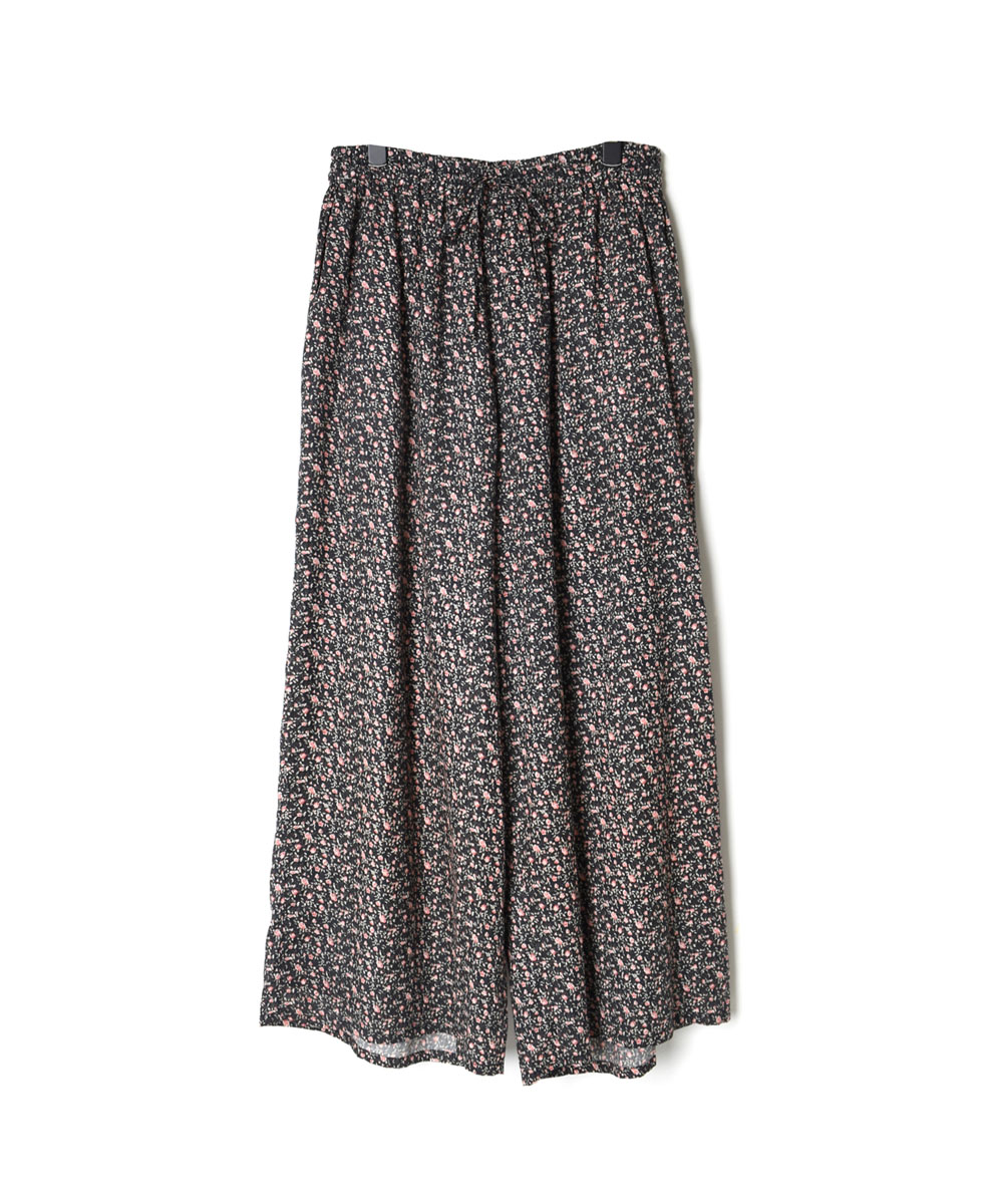 NSL22076 COTTON VOILE SMALL FLOWER PRINT WIDE EASY PANTS
