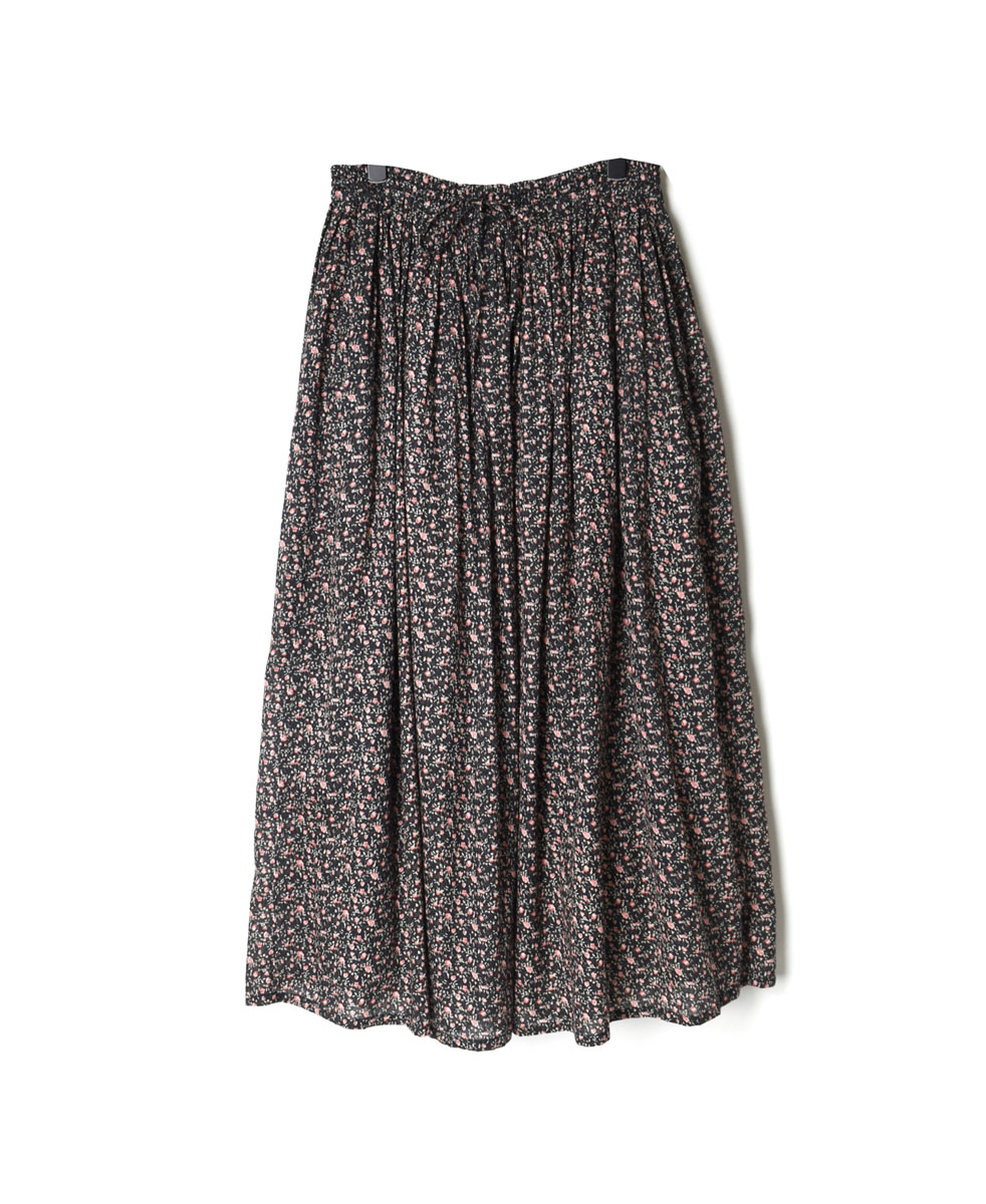 NSL22075 (スカート) COTTON VOILE SMALL FLOWER PRINT GATHERED SKIRT