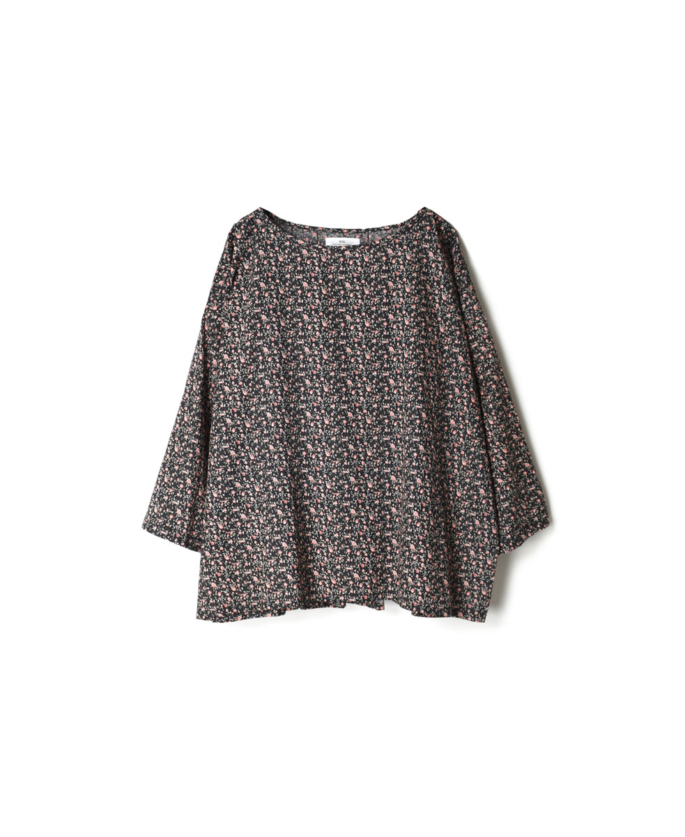 NSL22071 (ブラウス) COTTON VOILE SMALL FLOWER PRINT BACK PLEATS SMOCK
