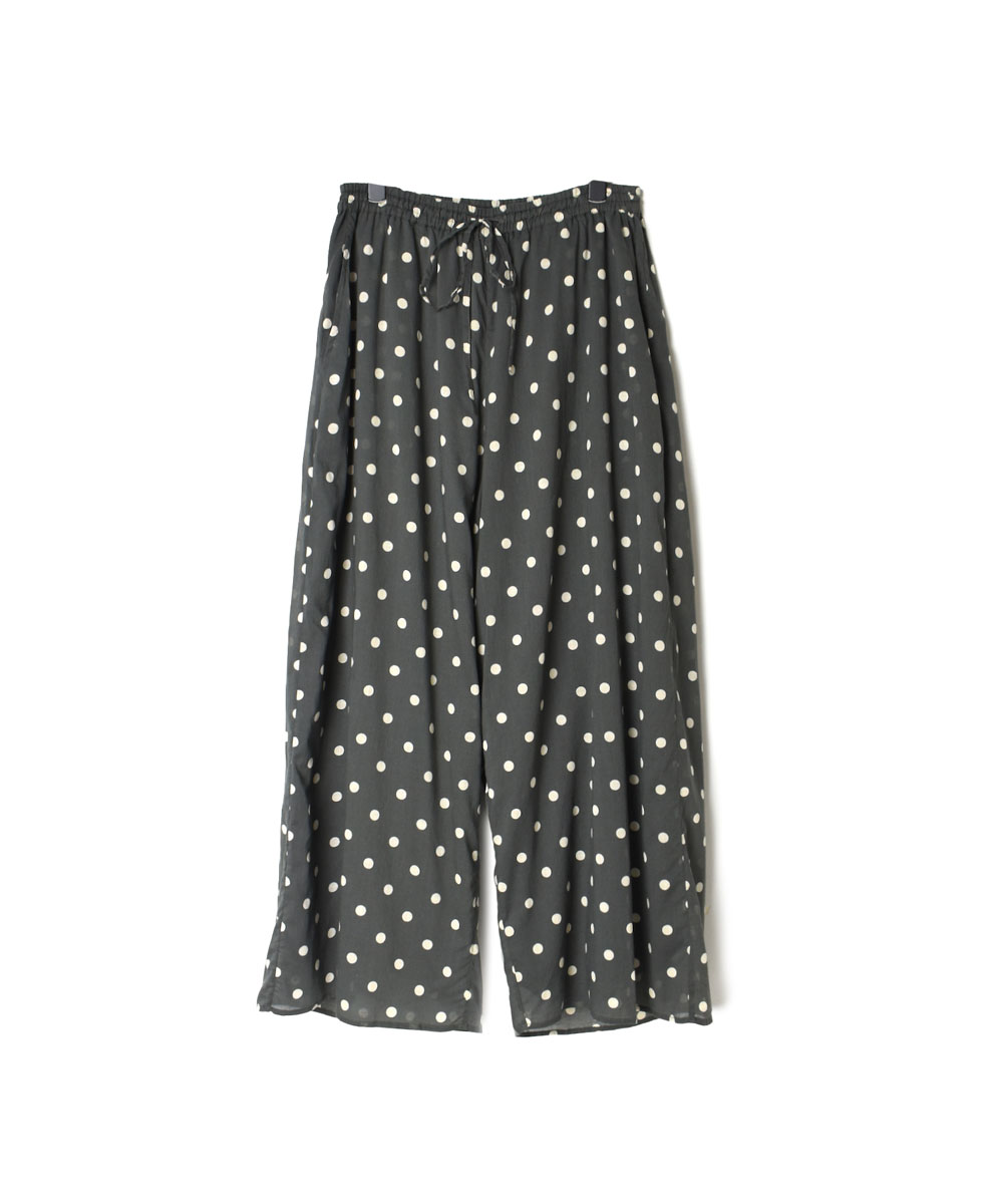 NSL22016 COTTON VOILE DOT PRINT WIDE EASY PANTS