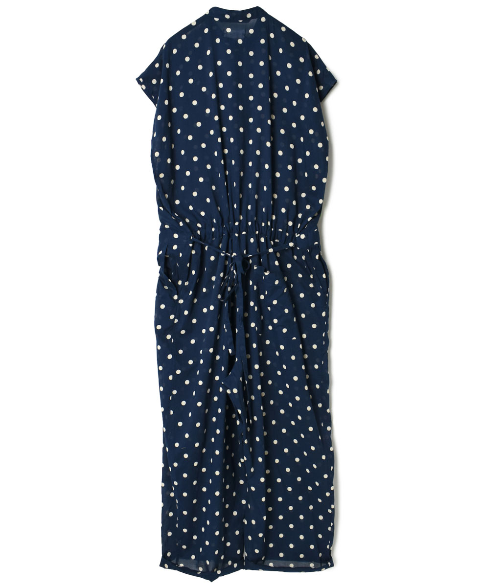 NSL22014 (オーバーオール) COTTON VOILE DOT PRINT BANDED COLLAR FRENCH/SL OVERALLS