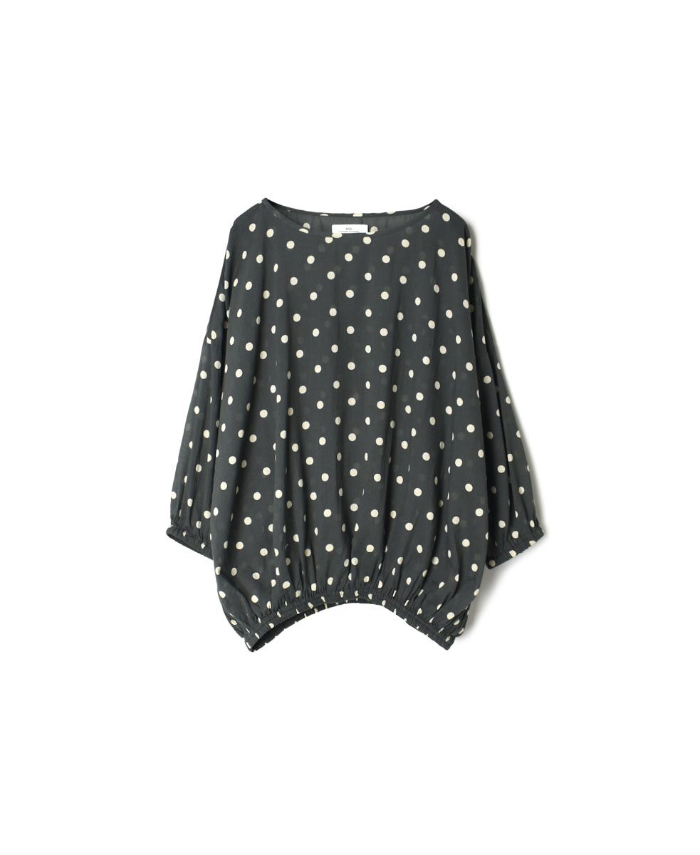 NSL22012 COTTON VOILE DOT PRINT GATHERED SMOCK