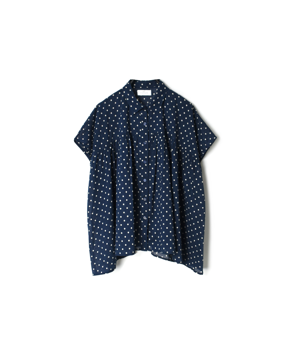 NSL22011 (シャツ) COTTON VOILE DOT PRINT GATHERED SHIRT