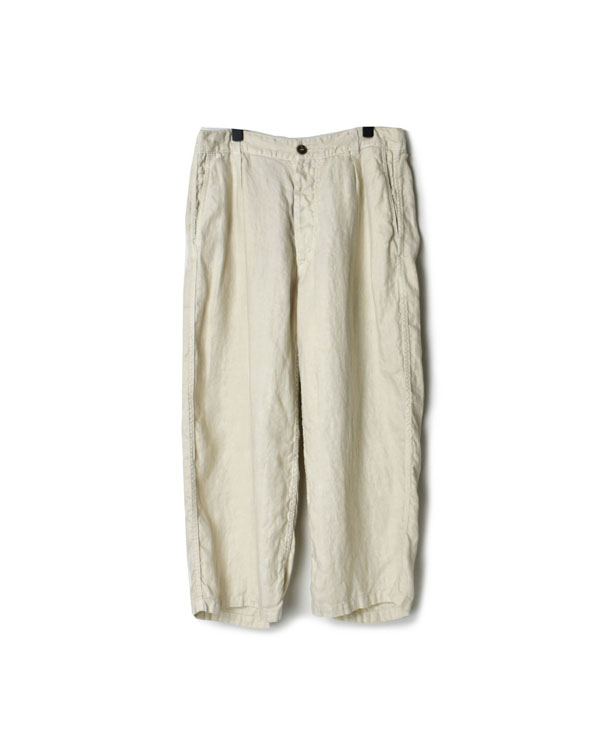 NAM1811LH (パンツ) LINEN HERRINGBONE ONE-TUCK CROPPED PANTS